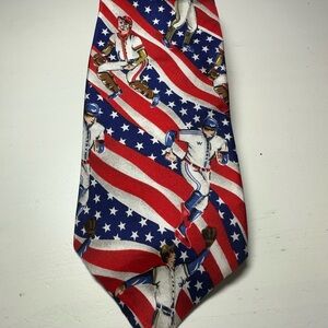 Share Don Loper Beverly Hills Baseball Americana Tie 100% Silk